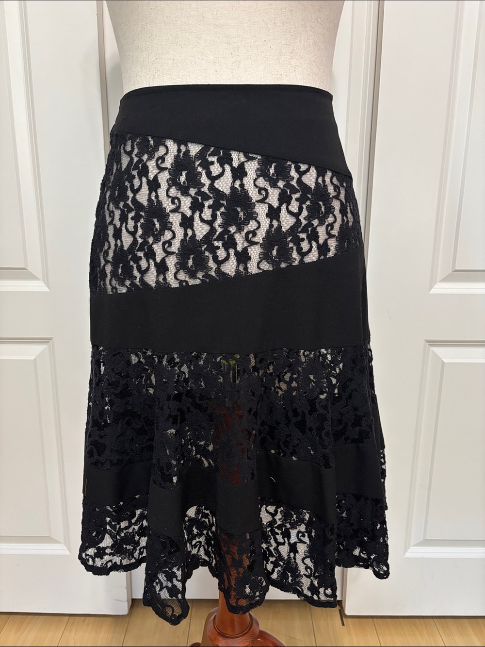 Black Lace A-Line Women's Skirt